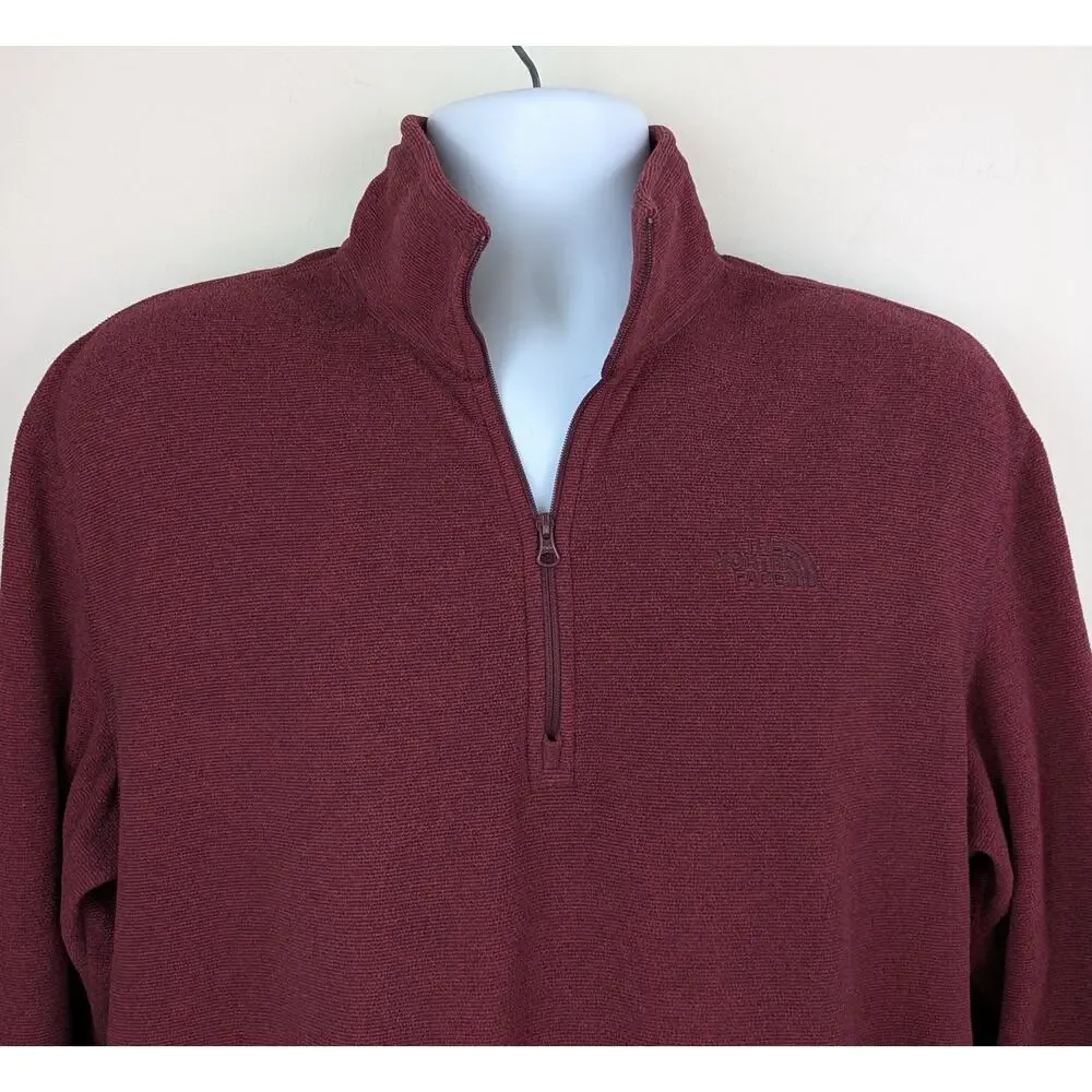The North Face Mens Quarter Zip Fleece Pullover Large Maroon Burgundy Gorpcore